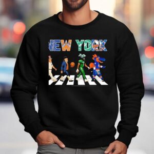 New York Giants X New York Knicks X New York Islanders Sports Team Mascot Abbey Road Shirt 3 New York Giants X New York Knicks X New York Islanders Sports Team Mascot Abbey Road Sweatshirt