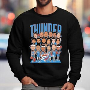 Oklahoma City Thunder 2025 Nba Finals Cartoon Roster Shirt 3 Oklahoma City Thunder Nba Finals Cartoon Roster Sweatshirt