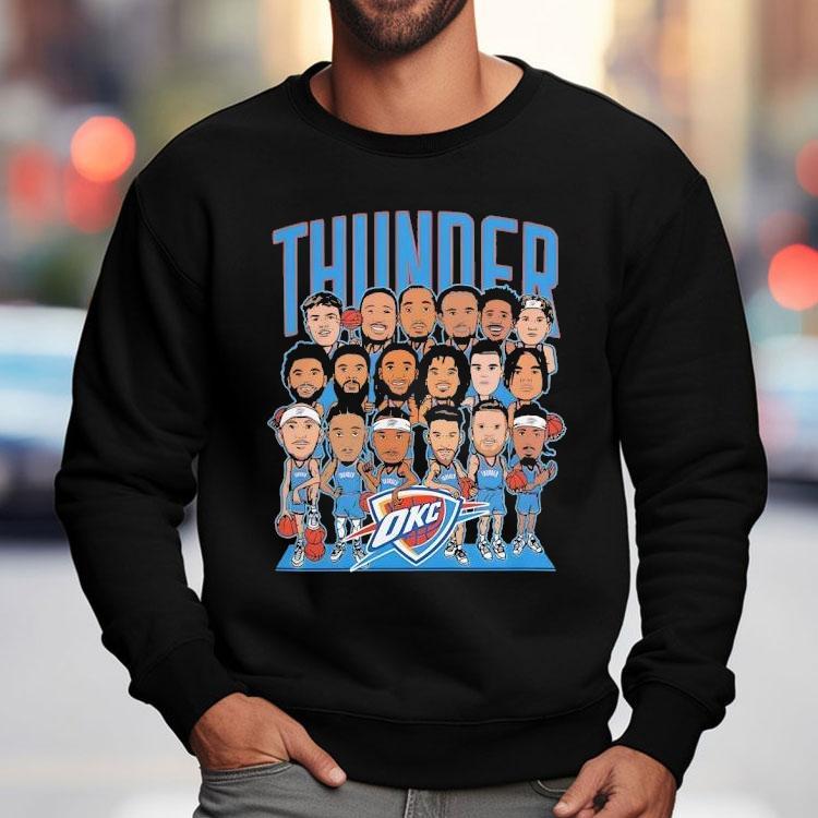 Oklahoma City Thunder 2025 Nba Finals Cartoon Roster Shirt Oklahoma City Thunder 2025 Nba Finals Cartoon Roster Shirt