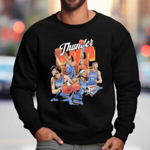 Oklahoma City Thunder Basketball Starting 5 Players Team Stars Caricature Shirt 3 Oklahoma City Thunder Basketball Starting Players Team Stars Caricature Sweatshirt