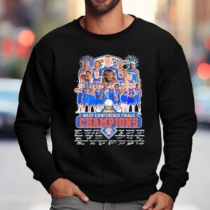 Oklahoma City Thunder West Conference Finals Champions 2025 Signatures Shirt 3 Oklahoma City Thunder West Conference Finals Champions Signatures Sweatshirt