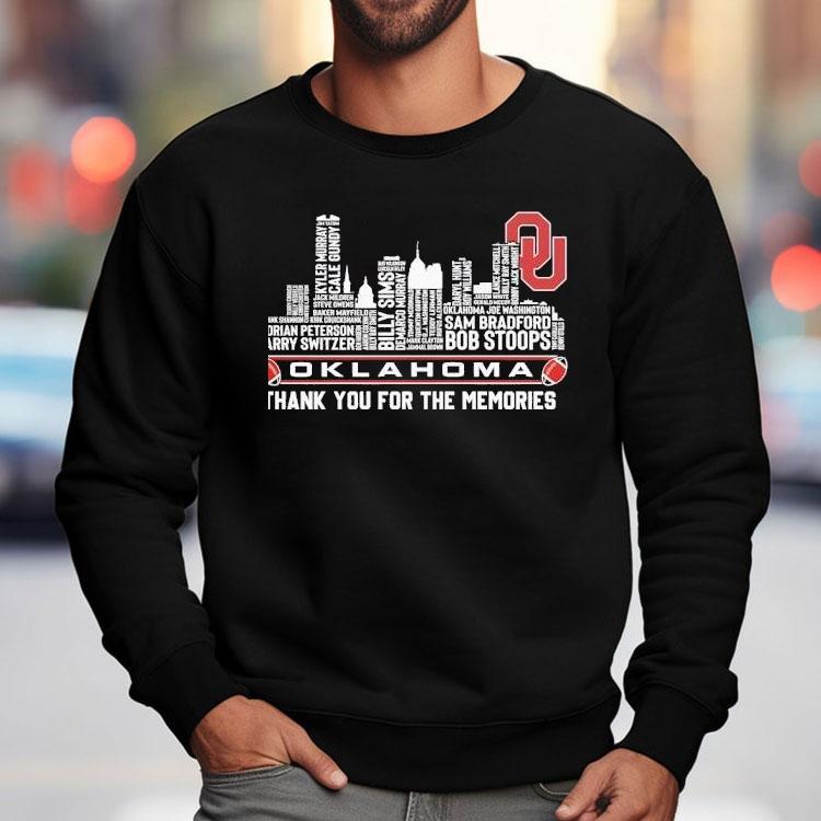 Oklahoma Sooners Skyline City Players Names Thank You For The Memories Shirt Oklahoma Sooners Skyline City Players Names Thank You For The Memories Shirt