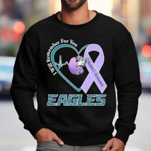Philadelphia Eagles Philly I Will Remember For You Alzheimer's Awareness Heartbeat Brain Shirt 3 Philadelphia Eagles Philly I Will Remember For You Alzheimer S Awareness Heartbeat Brain Sweatshirt