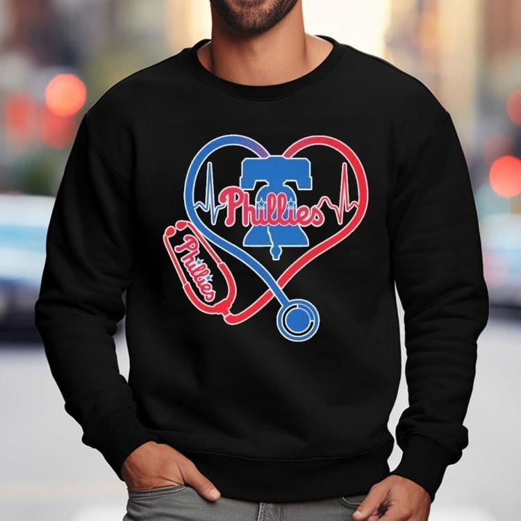 Philadelphia Phillies Caring Hearts Nurse Stethoscope Shirt Philadelphia Phillies Caring Hearts Nurse Stethoscope Shirt