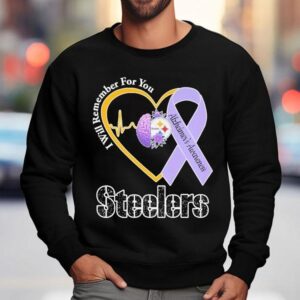 Pittsburgh Slers I Will Remember For You Alzheimer's Awareness Heartbeat Brain Shirt 3 Pittsburgh Slers I Will Remember For You Alzheimer S Awareness Heartbeat Brain Sweatshirt