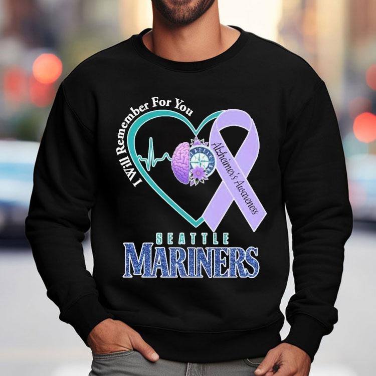 Seattle Mariners I Will Remember For You Alzheimer’s Awareness Heartbeat Brain Shirt Seattle Mariners I Will Remember For You Alzheimer’s Awareness Heartbeat Brain Shirt