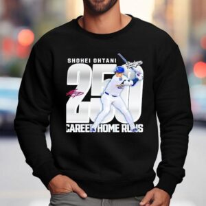 Shohei Ohtani Los Angeles Dodgers Career Home Runs Signature Sweatshirt