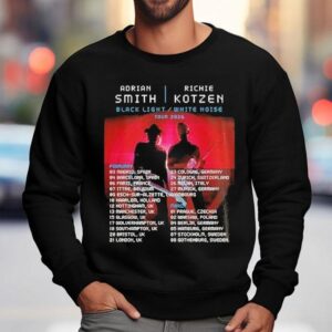 Smith Kotzen Tour Black Light White Noise Featuring Europe Dates And Red Neon Rock Duo Sweatshirt