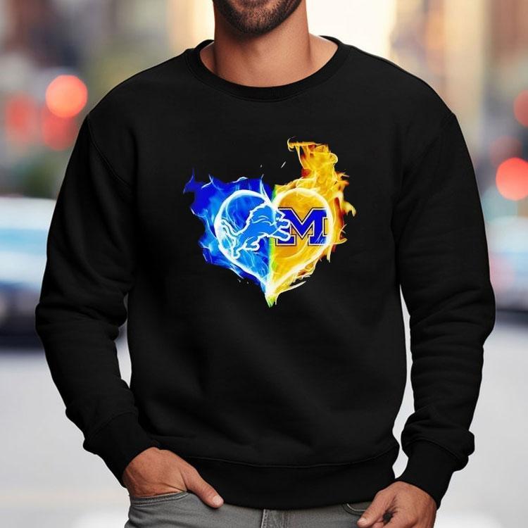 Smoke Heart Detroit Lions And Michigan Wolverines Shirt Smoke Heart Detroit Lions And Michigan Wolverines Shirt