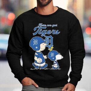 Snoopy Woodstock And Charlie Brown The Peanuts Here We Go Detroit Tigers Shirt 3 Snoopy Woodstock And Charlie Brown The Peanuts Here We Go Detroit Tigers Sweatshirt