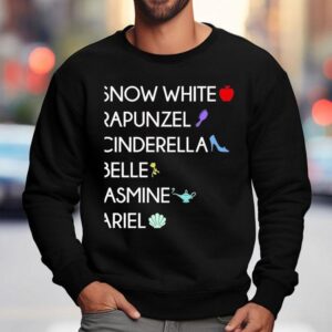 Snow White Rapunzel Cinderella Belle Jasmine Ariel Disney Sweatshirt