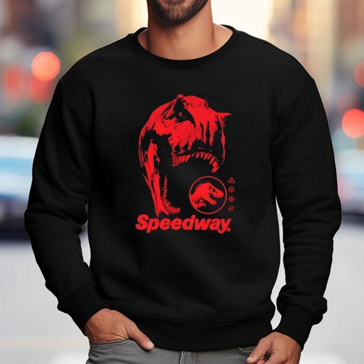 Speedway X Jurassic World Rebirth T. Rex Speedway Shirt Speedway X Jurassic World Rebirth T. Rex Speedway Shirt