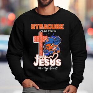 Syracuse Orange In My Veins Jesus In My Heart Mascot Shirt 3 Syracuse Orange In My Veins Jesus In My Heart Masco Sweatshirt