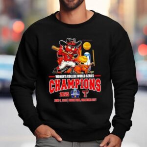 Texas Tech Red Raiders Women's College World Series Champions 2025 Mascot Shirt 3 Texas Tech Red Raiders Women S College World Series Champions Masco Sweatshirt