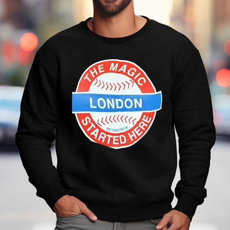 The Magic Started Here London Logo Baseball Shirt The Magic Started Here London Logo Baseball Shirt