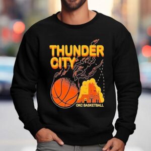 Thunder City Okc Basketball Retro Fireball Shirt 3 Thunder City Okc Basketball Retro Fireball Sweatshirt