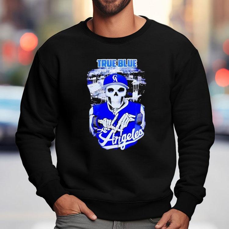 True Blue Skeleton Los Angeles Dodgers Baseball Shirt True Blue Skeleton Los Angeles Dodgers Baseball Shirt