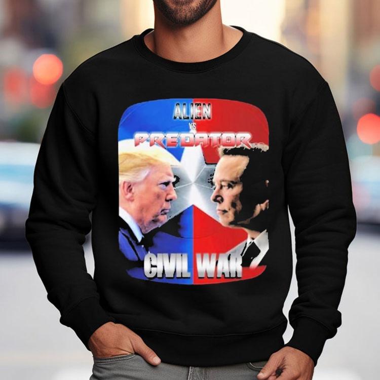 Trump Vs Elon Musk Alien Vs Predator Civil War Shirt Trump Vs Elon Musk Alien Vs Predator Civil War Shirt