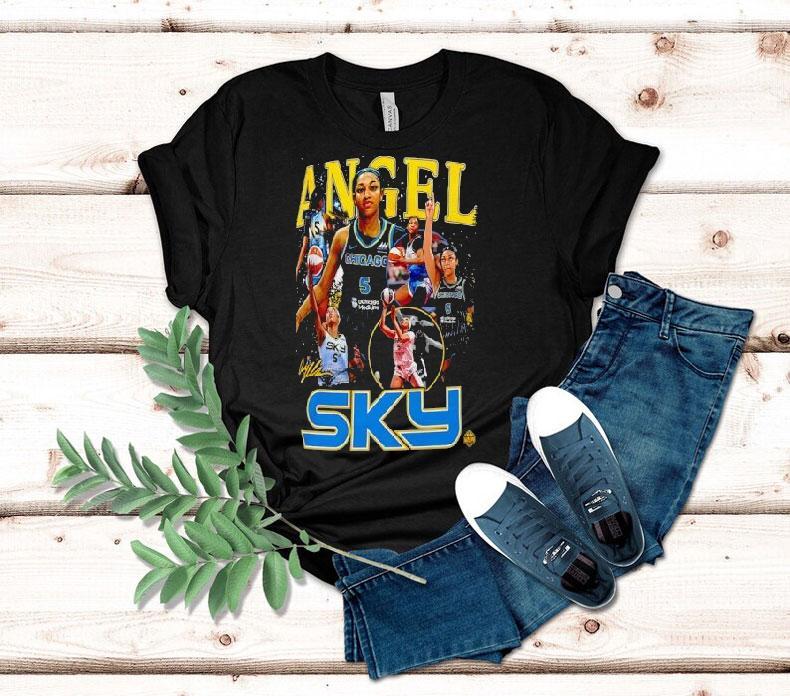 Angel Reese Chicago Sky Basketball Signature Graphic Shirt Angel Reese Chicago Sky Basketball Signature Graphic Shirt