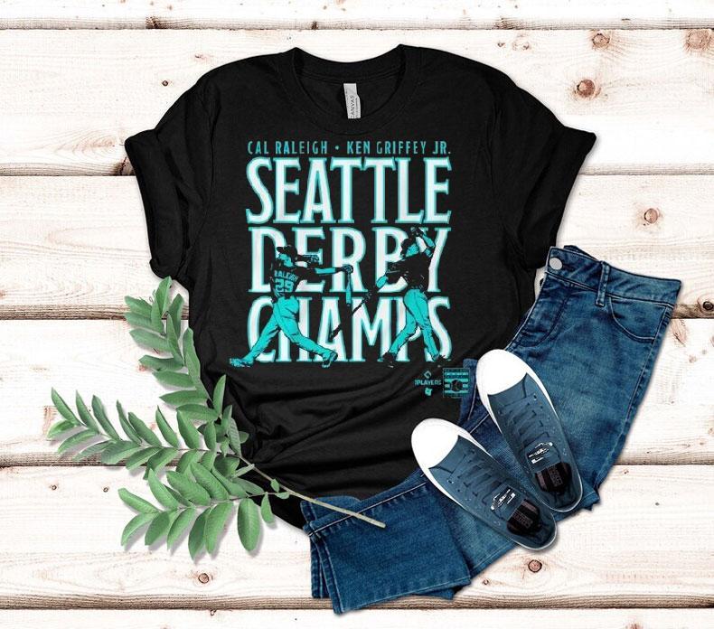 Cal Raleigh And Ken Griffey Jr Seattle Derby Champs Shirt Cal Raleigh And Ken Griffey Jr Seattle Derby Champs Shirt