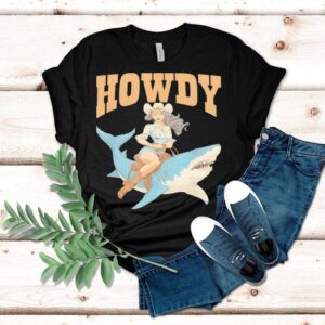 Cowgirl Riding Shark Rodeo Shirt Cowgirl Riding Shark Rodeo Shirt