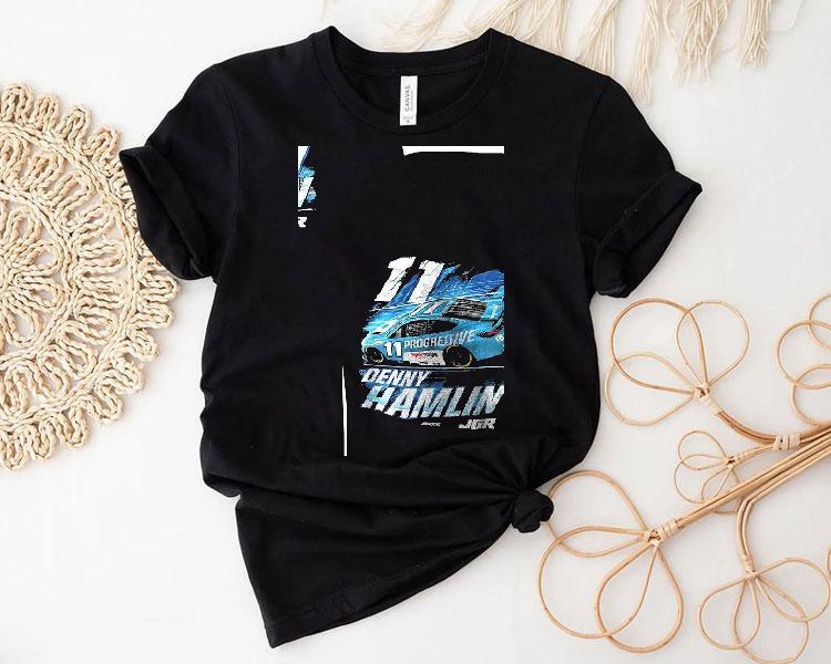 Denny Hamlin 11 Progressive Car Racing Shirt Denny Hamlin 11 Progressive Car Racing Shirt