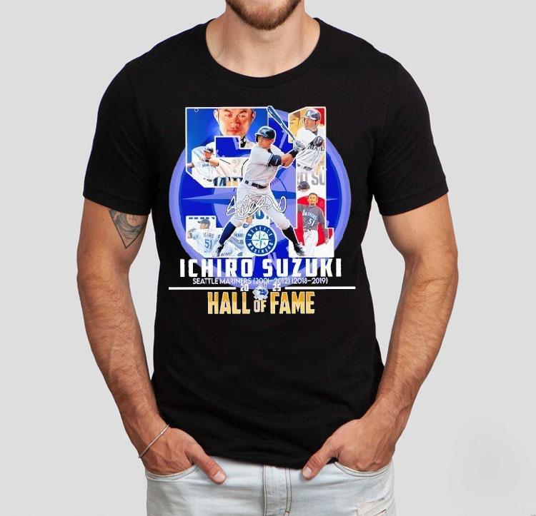 Ichiro Suzuki Seattle Mariners 2025 Hall Of Fame Signature Shirt Ichiro Suzuki Seattle Mariners 2025 Hall Of Fame Signature Shirt