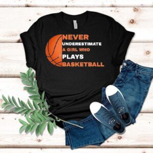 Never Underestimate A Girl Who Plays Basketball Shirt