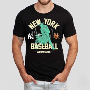 New York Yankees Vs. New York Mets Subway Series Swinging Liberty Shirt