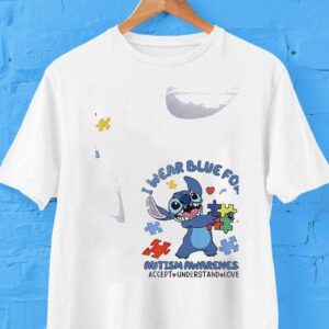 Stitch Wear Blue For Autism Awareness Accept Understand Love Shirt