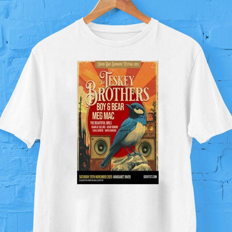 The Teskey Brothers Margaret River Australia November 29 2025 Tour Bird Shirt The Teskey Brothers Margaret River Australia November 29 2025 Tour Bird Shirt