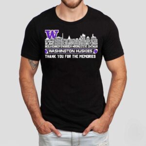 Washington Huskies City Skyline All Names Of Legend Thank You For The Memories Shirt