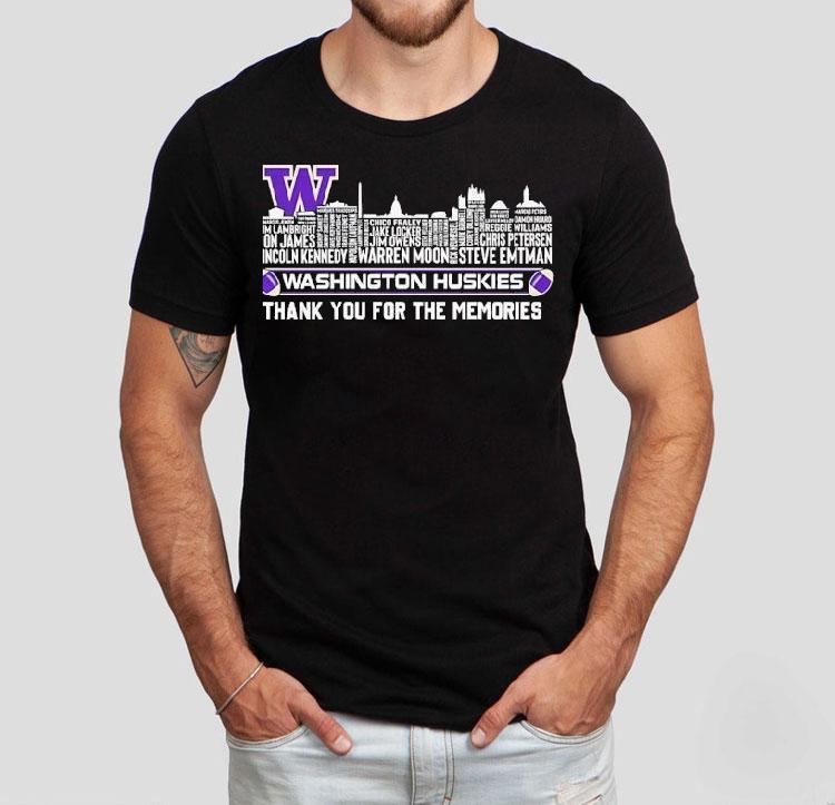 Washington Huskies City Skyline All Names Of Legend Thank You For The Memories Shirt Washington Huskies City Skyline All Names Of Legend Thank You For The Memories Shirt