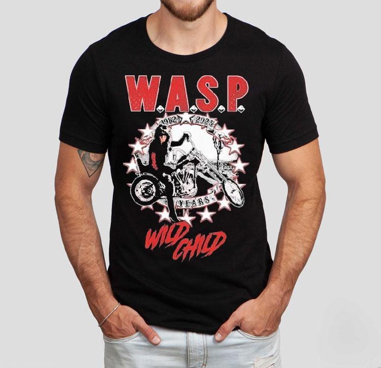 Wasp Wild Child World Tour 2025 1982 43 Years Motor Shirt Wasp Wild Child World Tour 2025 1982 43 Years Motor Shirt