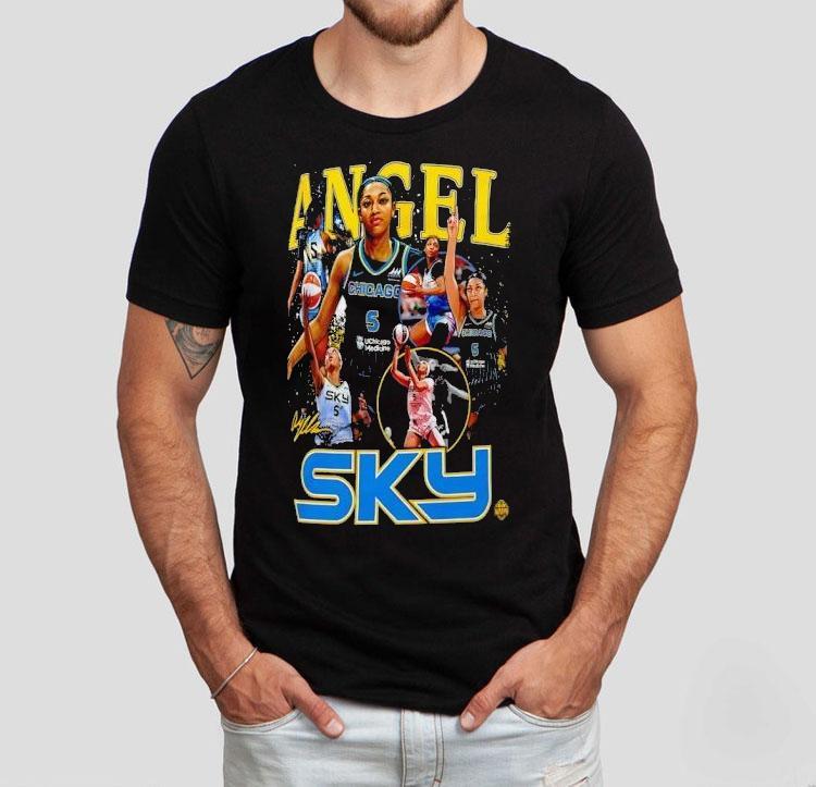 Angel Reese Chicago Sky Basketball Signature Graphic Shirt Angel Reese Chicago Sky Basketball Signature Graphic Shirt