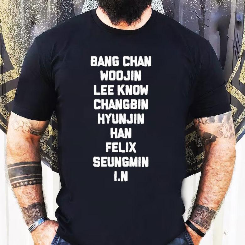 Bang Chan Woojin Lee Know Changbin Hyunjin Han Felix Seungmin I.n Shirt Bang Chan Woojin Lee Know Changbin Hyunjin Han Felix Seungmin I.n Shirt