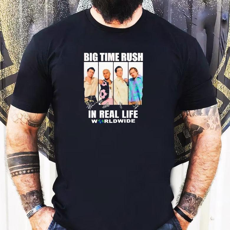 Big Time Rush X In Real Life Worldwide Signature Shirt Big Time Rush X In Real Life Worldwide Signature Shirt
