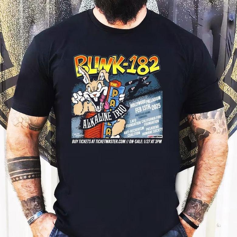 Blink-182 Alkaline Trio February 13 2025 Hollywood, Ca Shirt Blink-182 Alkaline Trio February 13 2025 Hollywood, Ca Shirt