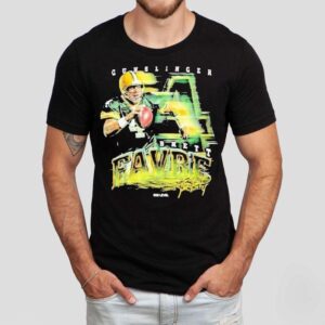 Brett Favre Green Bay Packers Grunge Wht Shirt