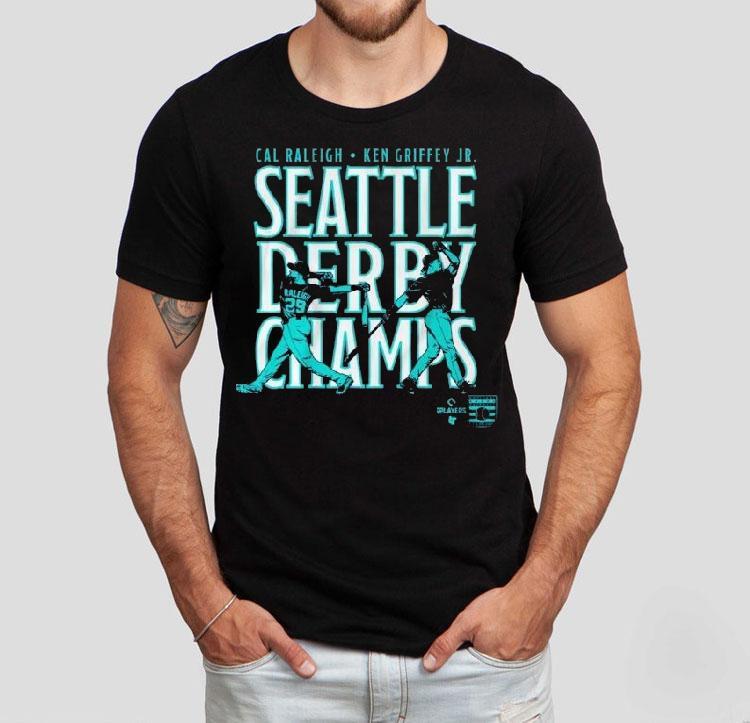 Cal Raleigh And Ken Griffey Jr Seattle Derby Champs Shirt Cal Raleigh And Ken Griffey Jr Seattle Derby Champs Shirt