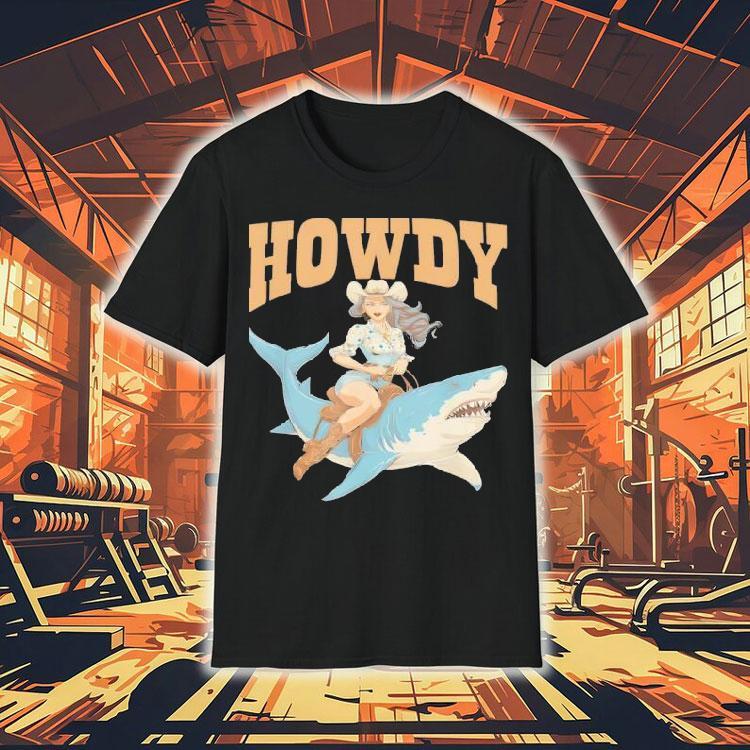 Cowgirl Riding Shark Rodeo Shirt Cowgirl Riding Shark Rodeo Shirt