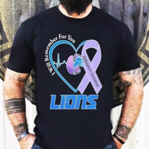 Detroit Tigers I Will Remember For You Alzheimer’s Awareness Heartbeat Brain Shirt