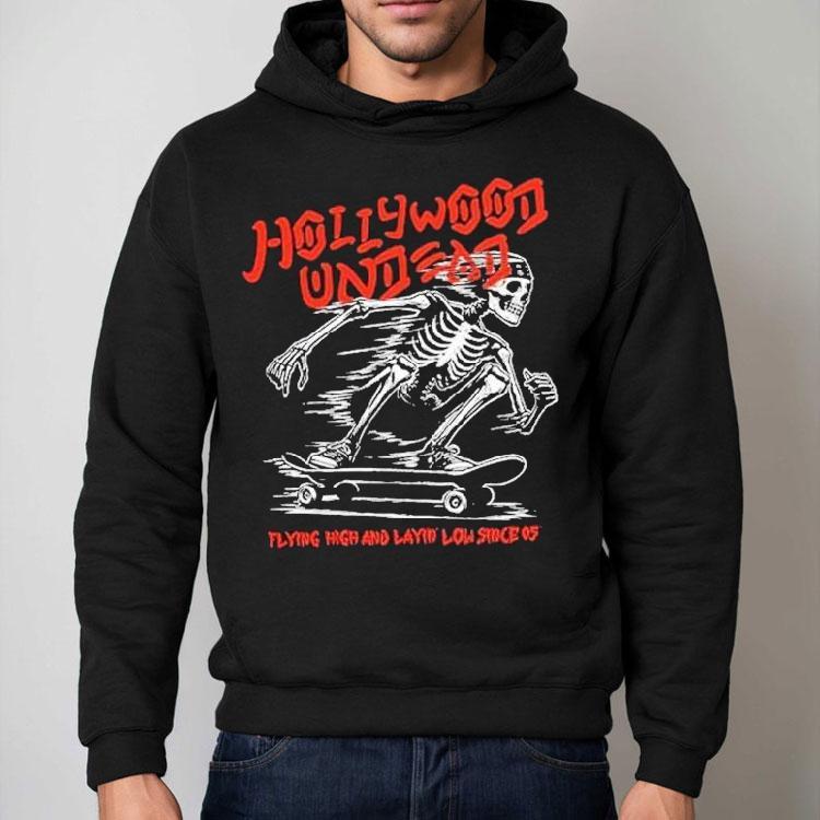 Hollywood Undead Flying High And Layin’ Low Skeleton Skate Shirt Hollywood Undead Flying High And Layin’ Low Skeleton Skate Shirt