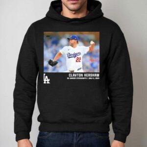 Los Angeles Dodgers Clayton Kershaw Black 3k Career Strikeouts Shirt 2 Los Angeles Dodgers Clayton Kershaw Black K Career Strikeouts Hoodie