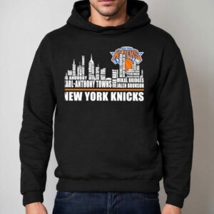 New York Knicks City Skyline All Names Of Legends Hoodie