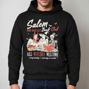 Salem Book Booze Bats Book Club All Witches Welcome Every Tuesday And Saturday In October Halloween Hoodie