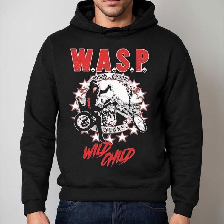 Wasp Wild Child World Tour 2025 1982 43 Years Motor Shirt Wasp Wild Child World Tour 2025 1982 43 Years Motor Shirt