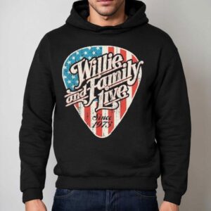 Willie Nelson Willie And Family Live Since Guitar Pick Logo Hoodie