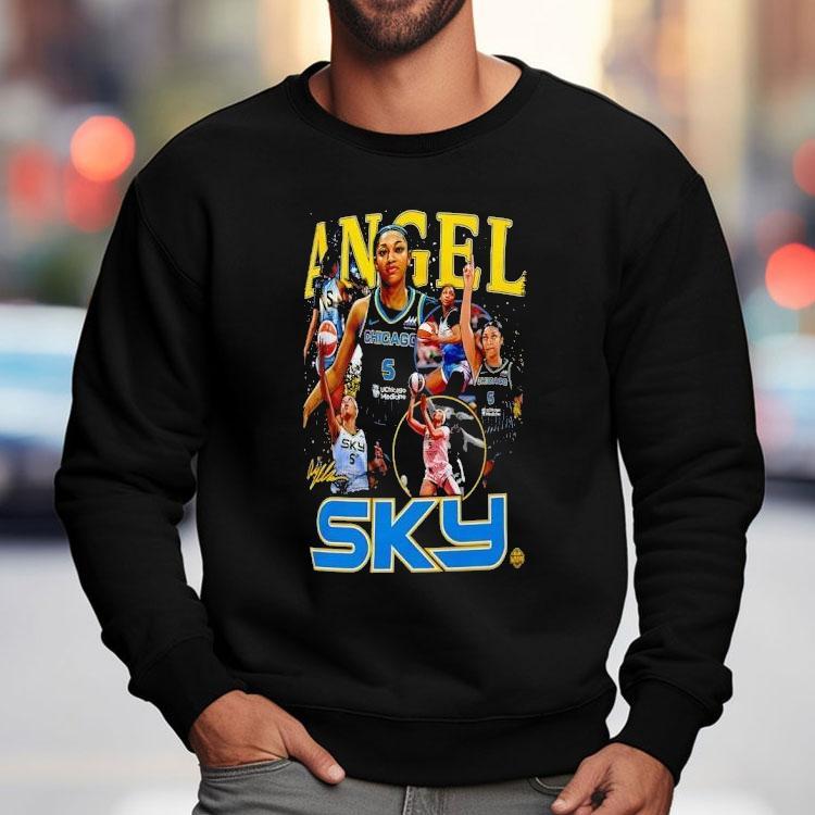 Angel Reese Chicago Sky Basketball Signature Graphic Shirt Angel Reese Chicago Sky Basketball Signature Graphic Shirt