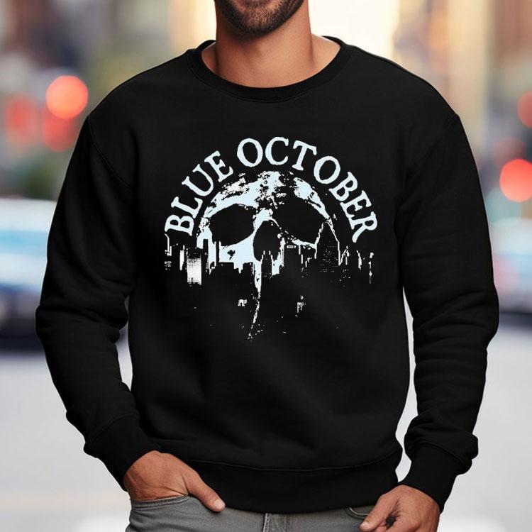 Blue October Skull Skyline Spring Tour 2024 Shirt Blue October Skull Skyline Spring Tour 2024 Shirt
